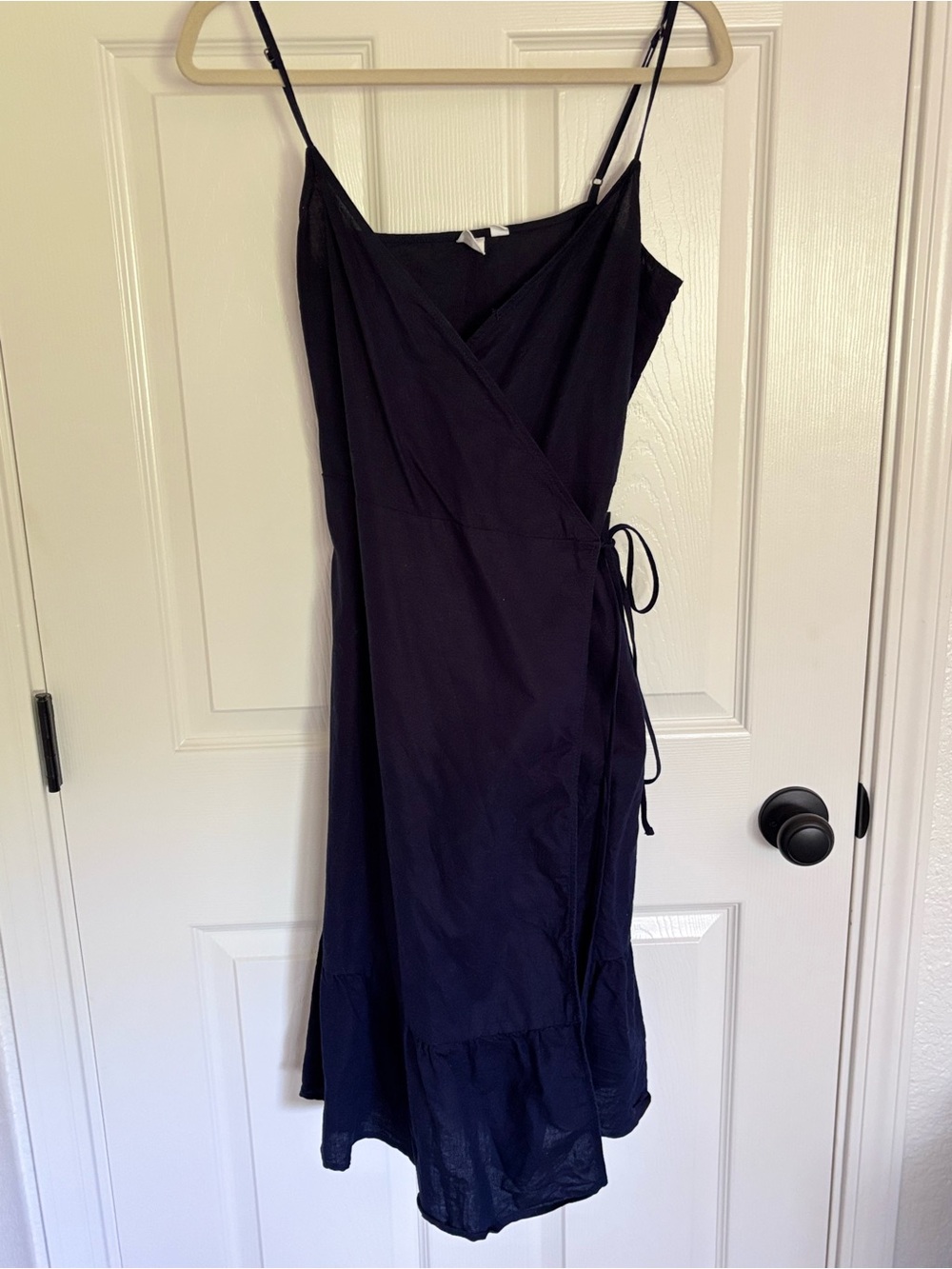 GAP Navy Wrap Midi Dress with Side Tie
